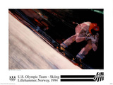 Bernie Fuchs U.S. Olympic Team Skiing Lillehammer 1994 Official Sports Poster Print Posters