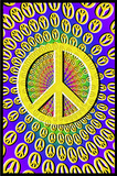 Peace Signs Blacklight Art Poster Print Print