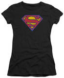 Juniors: Superman - SM Neon Distress Logo T-shirts
