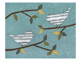 Aqua Songbirds II Giclee Print by Jeni Lee