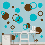 Brown & Turquoise Polka Dots Wall Decal