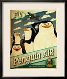 Madagascar: Penguin Air Reproduction encadrée édition limitée par Kirk Sanders