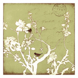 Song Birds II - Green Reproduction procédé giclée par Amy Melious