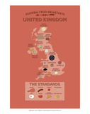 United Kingdom by Regional Fried Breakfasts Art by Stephen Wildish
