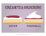 Cream Tea Ordering - Devon and Cornwall Giclée-Druck von Stephen Wildish