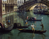 Gondoliers near the Rialto Bridge Mode (wallstickers) af Canaletto Gondoliers near the Rialto Bridge Mode (wallstickers) af Canaletto