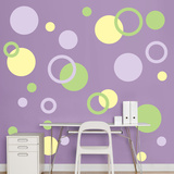 Lavender, Light Green, Light Yellow Polka Dots Kalkomania ścienna