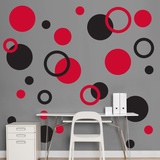 Black & Red Polka Dots Wall Decal