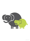 Lime Baby Elephant Prints by Avalisa 