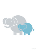 Aqua Baby Elephant Poster by Avalisa 