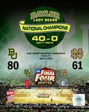 Baylor University Lady Bears 2012 NCAA Women's Final Four College Basketball National Champions Com Photographie