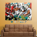 Dolphins-Buccaneers Line of Scrimmage Mural Wall Decal