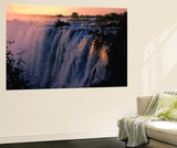 Victoria Falls at Sunset from Zambia, Victoria Falls, Zambia Wandgemälde von Dennis Johnson