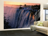 Victoria Falls at Sunset from Zambia, Victoria Falls, Zambia Wall Mural – Large by Dennis Johnson