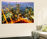 The Frankfurt, Germany, Skyline is Seen at Sunset Mural The Frankfurt, Germany, Skyline is Seen at Sunset Mural