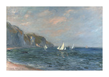 Falaises et Voiliers a Pourville Premium Giclee Print by Claude Monet