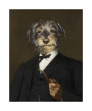 Cairn Terrier With A Pipe Premium Giclee Print by Thierry Poncelet
