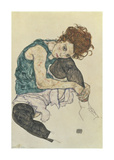 Seated Woman With Bent Knee Ensiluokkainen giclee-vedos tekijänä Egon Schiele Seated Woman With Bent Knee Ensiluokkainen giclee-vedos tekijänä Egon Schiele