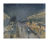 The Boulevard Montmartre at Night, 1897 Premium Giclee Print by Camille Pissarro