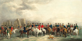 A Meeting of the Welsh Beagling Hounds at Stonehenge Premium Giclee-trykk av W and H Barraud A Meeting of the Welsh Beagling Hounds at Stonehenge Premium Giclee-trykk av W and H Barraud