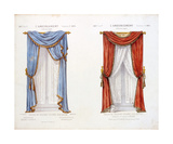 Décor de Croisee Drapee, Sur Baton Reproduction procédé giclée Premium par D. Guilmard