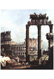 Canaletto (I) (Capriccio Romano, Colosseum with the ruins of the temple of the Vespian) Art Poster Prints