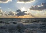 Sunset (Rays of Light Behind Cloud) Art Poster Print Masterprint
