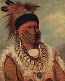George Catlin (The white cloud, the chief of the Iowas) Art Poster Print Masterprint