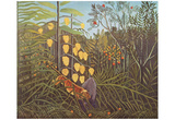 Henri Rousseau (Battle between Tiger and Buffalo) Art Poster Print Prints
