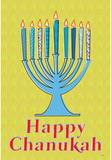 Happy Chanukah (Menorah) Art Poster Print Masterprint