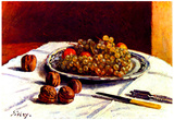 Alfred Sisley Still Life of Grapes and Nuts Art Print Poster Posters