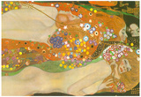 Gustav Klimt Water Snakes Friends II Art Print Poster Posters