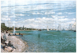 Claude Monet Beach Of Sainte Adresse Art Print POSTER Print