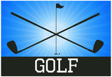 Golf Blue Sports Poster Print Photo