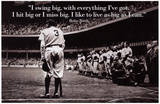 Babe Ruth Swing Big Quote Sports Poster Archival Photo Print Masterprint