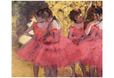Edgar Germain Hilaire Degas (Dancers in pink between the scenes) Art Poster Print Prints