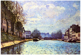 Alfred Sisley View of Channel Saint Martin in Paris Art Print Poster Posters