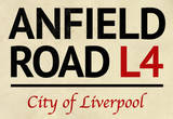 Anfield Road L4 Liverpool Street Sign Poster Masterprint