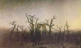 Caspar David Friedrich (Abbey in Eichwald (monk funeral in oak)) Art Poster Print Masterprint