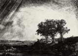 Rembrandt Harmensz. van Rijn (Landscape with three trees) Art Poster Print Masterprint