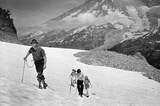 Mountain Climbing Family in Snow Archival Photo Poster Print Masterprint