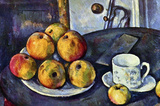 Paul Cezanne Still Life with a Bottle and Apple Cart Art Print Poster Masterprint
