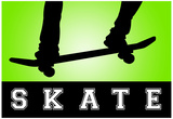 Skateboarding Green Sports Poster Print Prints