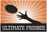 Ultimate Frisbee Orange Sports Poster Print Posters