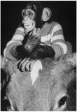 Monkey Riding Bull Archival Photo Poster Print Posters