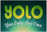 YOLO You Only Live Once Motivational Poster Posters