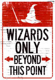 Wizards Only Beyond This Point Sign Poster Masterprint