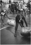 Women Rolling Kegs 1966 Archival Photo Poster Print Poster