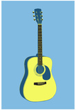 Acoustic Guitar Blue Music Poster Print Posters