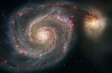 Out of This Whirl: the Whirlpool Galaxy M51 and Companion Galaxy Space Photo Art Poster Print Masterprint